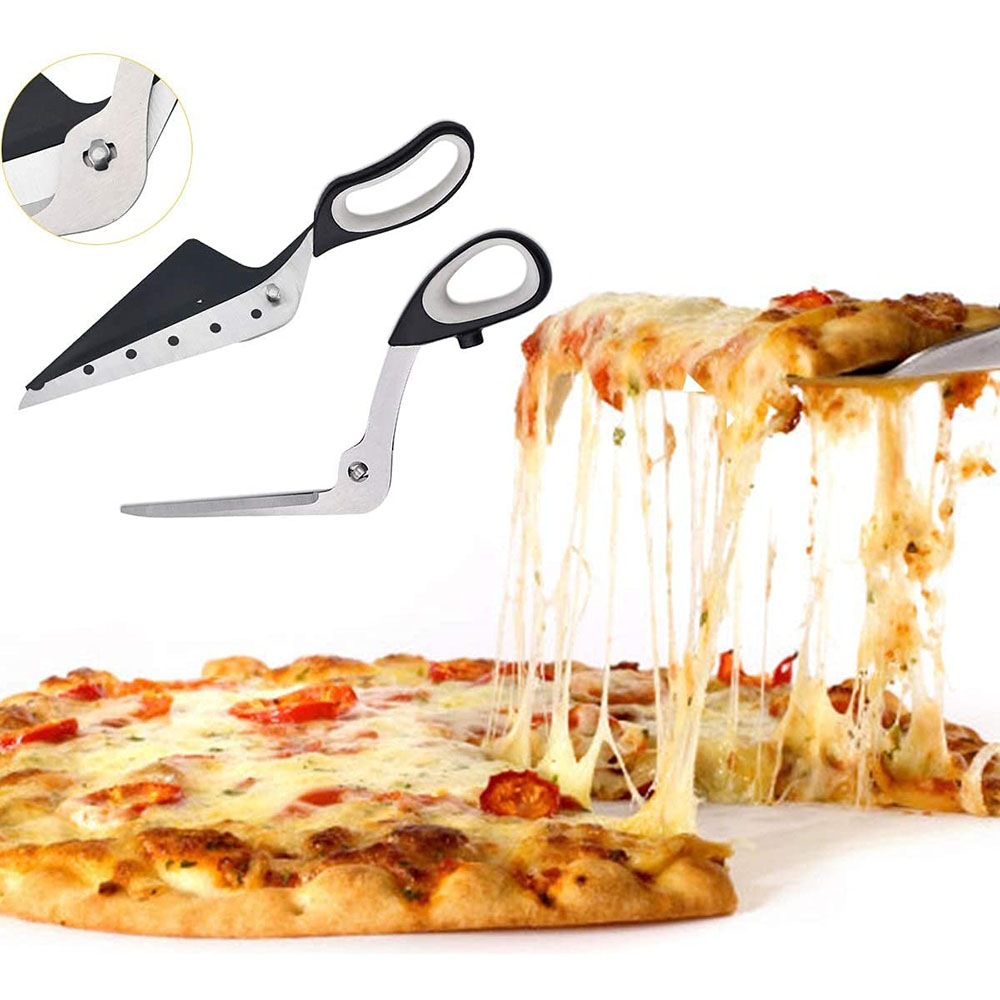 Multifunctional Pizza Scissors Stainless Steel Scissor Cut Pizza Slicer Detachable Cutting Tools For Restaurant Kitchen