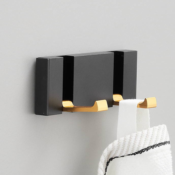 Zwart Gouden Robe Haken Vouwen Handdoek Hanger Installatie Muur Haken Coat Kleding Houder Voor Badkamer Keuken Slaapkamer Hal: Blauw