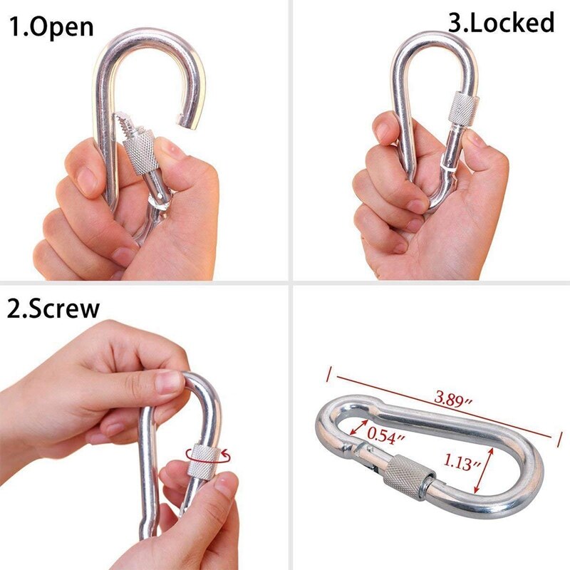 Visnettouw 20 meter, zwaar touw met veilige vergrendeling, diameter 8mm nylon touw veilig en duurzaam zwart