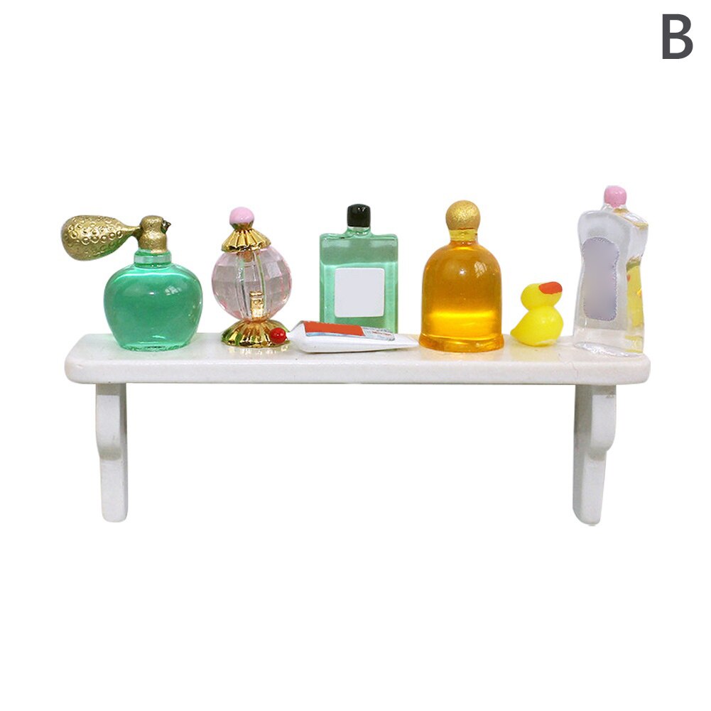 Étagère de parfum Miniature pour enfants, simulation de scène, modèle 1/12, accessoire de maison de poupée à monter soi-même: B