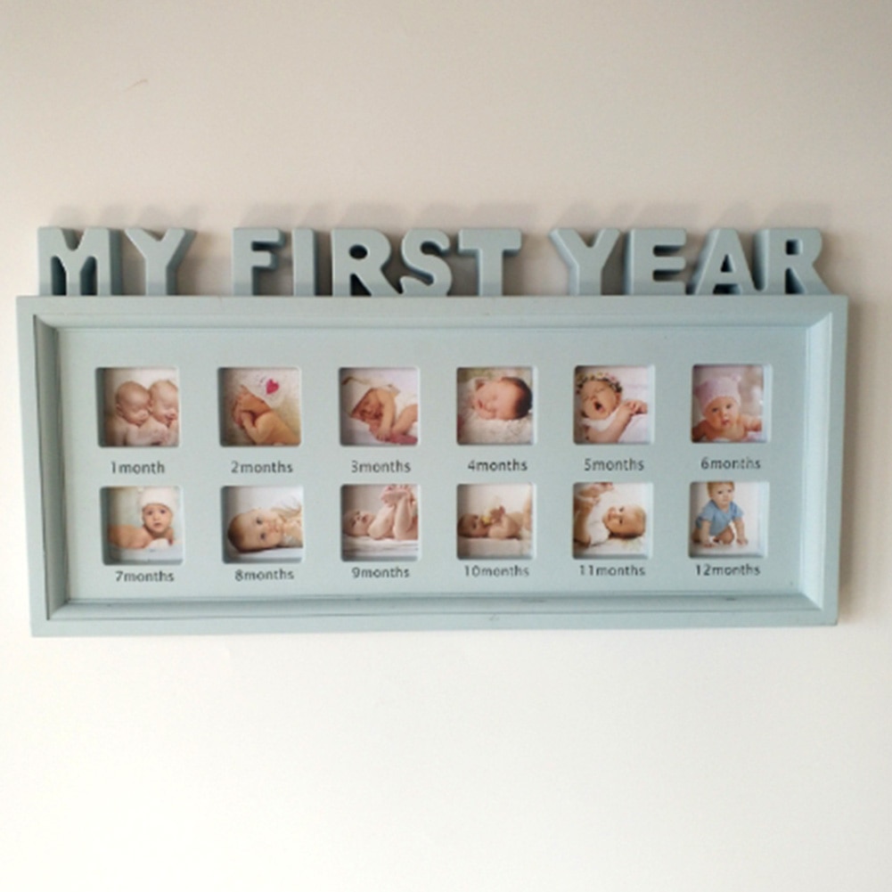 12 måneder spædbarn multifunktionel fotoramme desktop pvc boligindretning viser øjeblikke viser mine første års piger drenge nyfødte baby