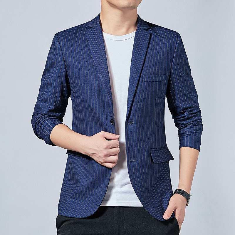 Veste blazer Slim à rayures pour homme, tenue de soirée, décontractée, Boutique, Business, à la , 2022