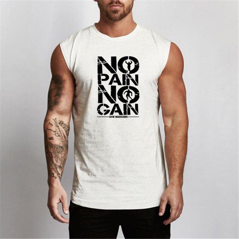 Gym tøj kompressionsvest fitness herre tank top bomuld bodybuilding stringer tanktop muskel singlet træning ærmeløs skjorte