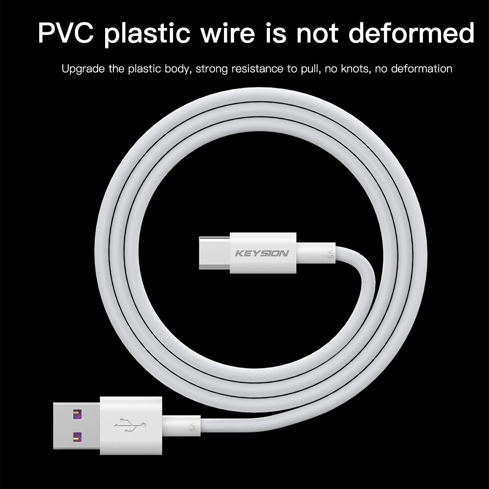 KEYSION USB C Kabel 5A Aufzurüsten USB Typ C Kabel für Huawei P30 P20 Profi Kamerad20 10 Profi P10 Plus lite Schnelle Ladung Schnell Kabel