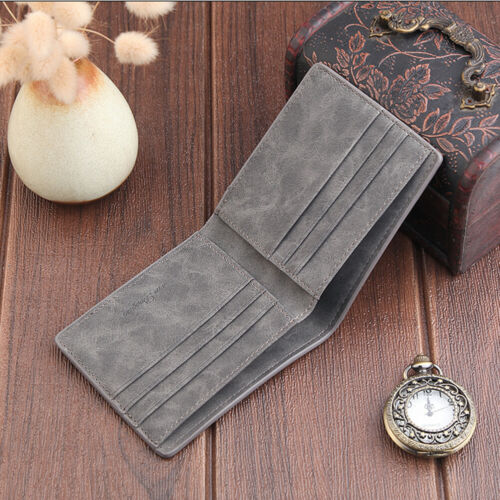 Men's Leather Bifold ID Card Holder Purse Wallet Billfold Handbag Slim Clutch