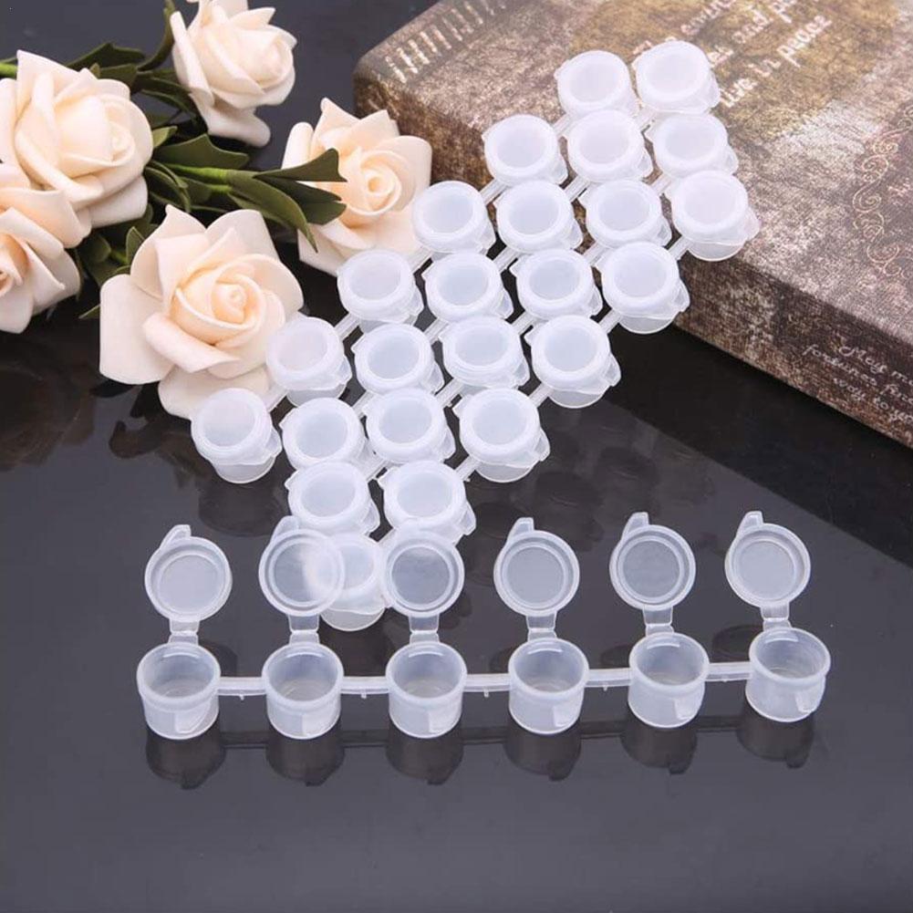 Botes vacíos de 3ml para almacenamiento de pinturas, Mini caja de pintura, contenedor de plástico para almacenar pigmentos, herramienta de dibujo artesanal, 6 botes