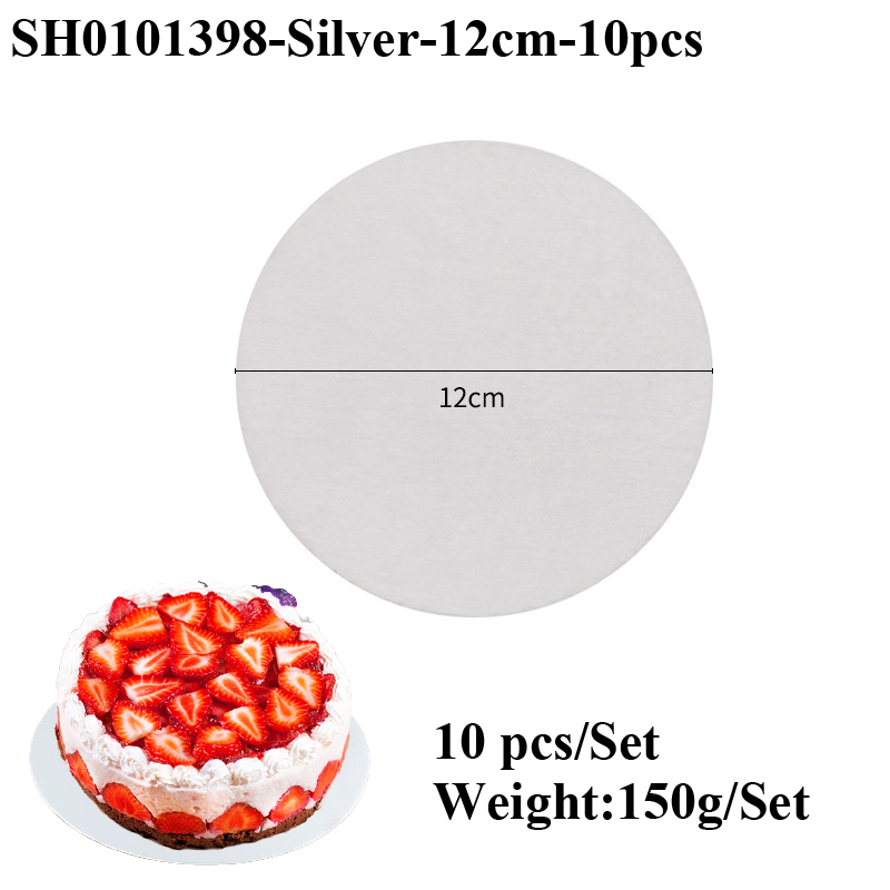 Silvery Coated Round Cake Board Diameter 10-33CM Available Circle Cardboard Base Dessert Tray Mousse Cake Decorating Supplies: Red