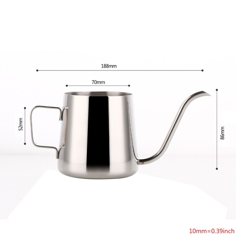 Handstansgryta kaffekannor droppar svanhalspip lång munkaffekanna tekanna 634e