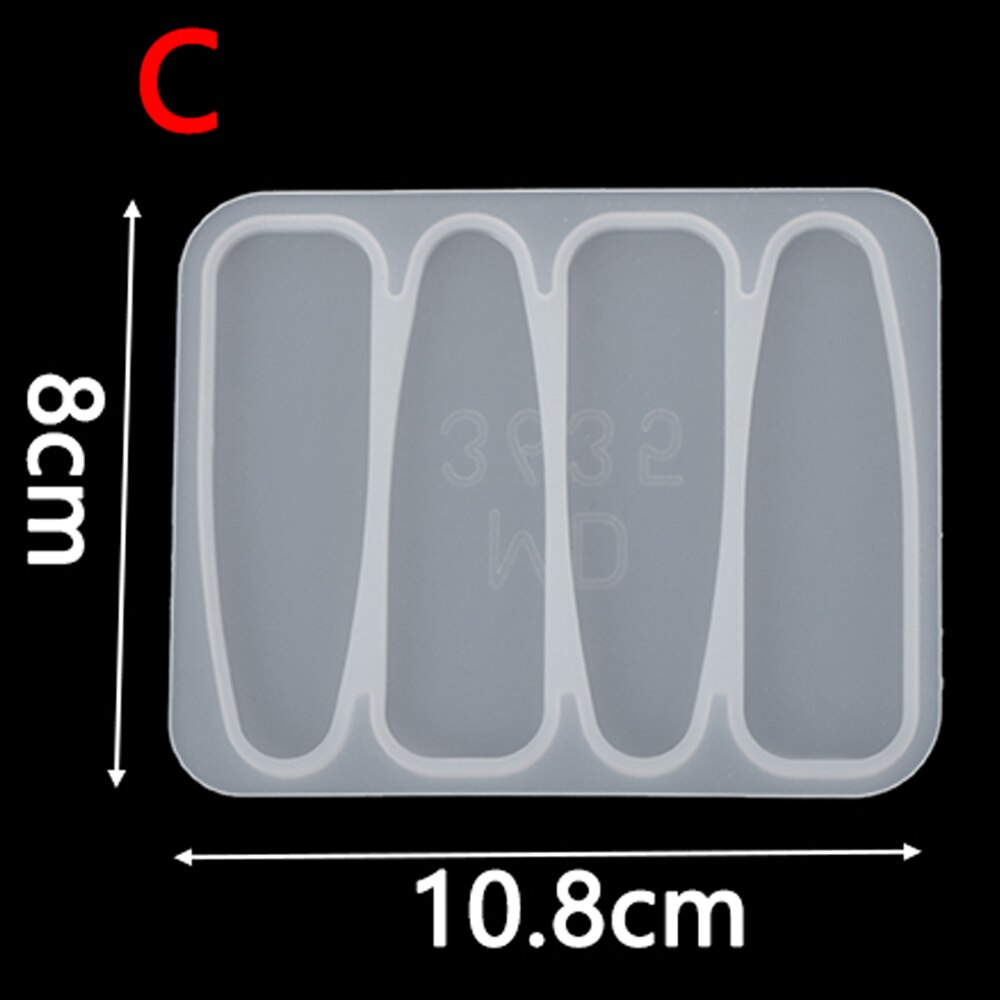 Girl Cute Hair Pin Mold UV Resin Molds DIY Geometric hairpin Molds Handcraft Silicone Mold Resin Jewelry Molds: Hairpin Mold C