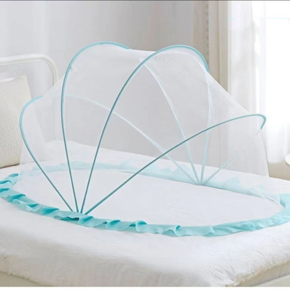 Nuovo letto pieghevole zanzariera unded accessori per bambini baldacchino per bambini yurta parasole in plastica copertura per zanzare: Grigio