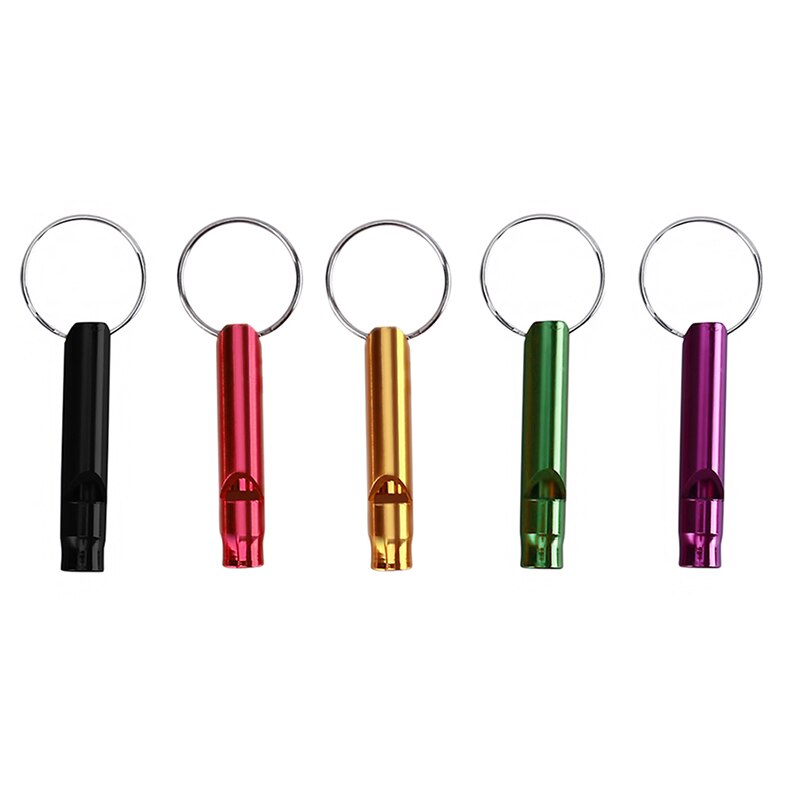 5PCS Fischietti s Formazione Fischietti di Alluminio Multifunzionale Di Sopravvivenza Di Emergenza Fischietti Keychain per il Campeggio Trekking Sport All'aria Aperta