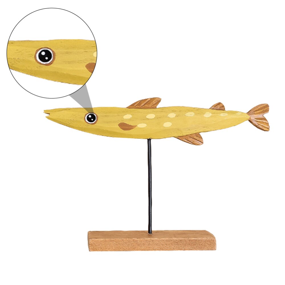 Christmas Fish Shape Table Wooden Craft Decor Lovely Animals Desktop Ornament