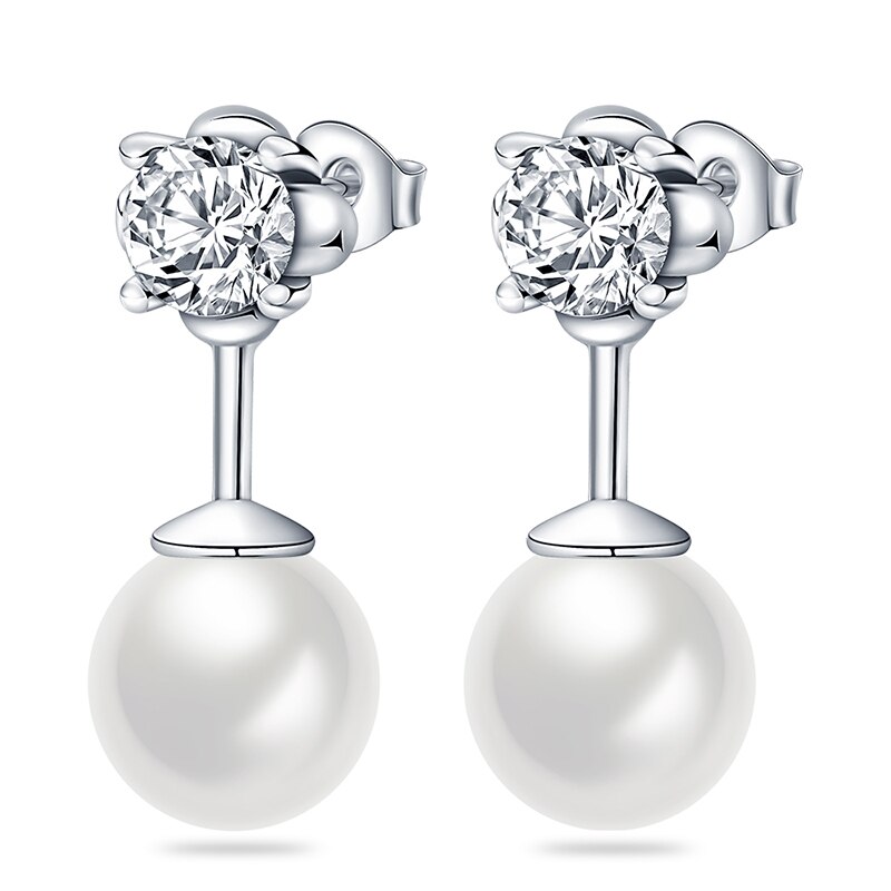 2022 popular blue pearl and leaf earrings , 100% 925 sterling silver, suitable for women's jewelry: Pae 006