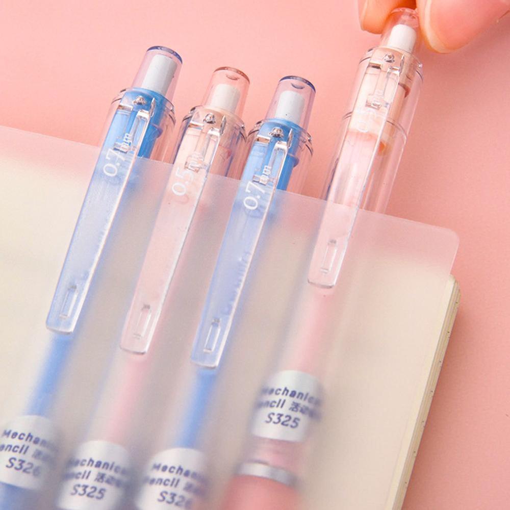 1PC Sweet Candy Color Plastic Mechanical Pencil Press with Office Automatic Writing For School Stationery Pen Eraser L5Z8