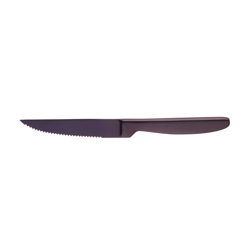Køber stjerne knive i rustfrit stål 304 regnbuefarvet bestik skarpt bøfkniv sæt til middag 4- dele 8.6- tommer spisestel: Violet 2-4 stk
