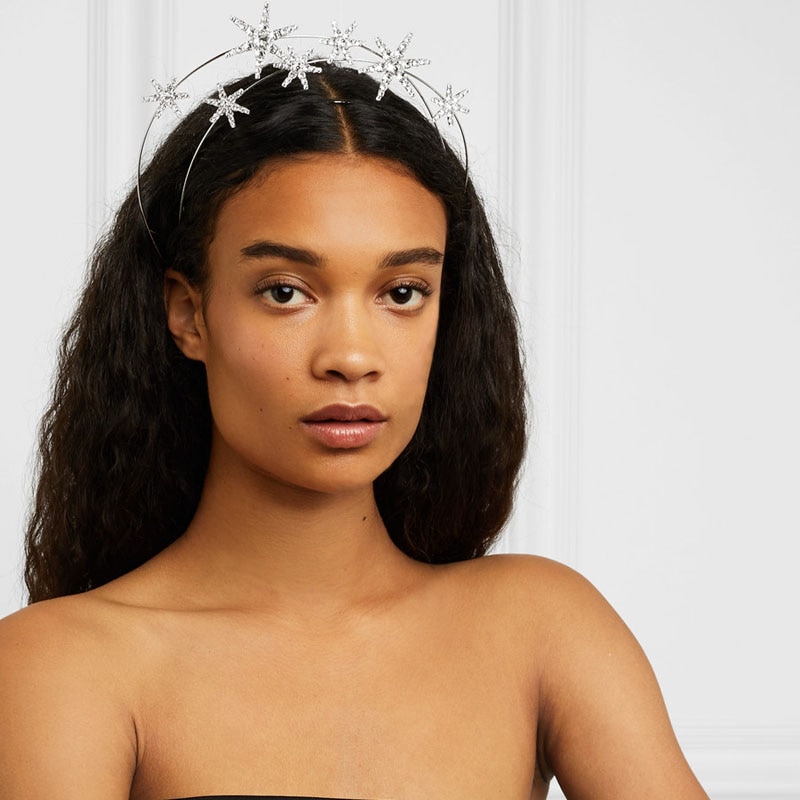Stonefans Barocco di Cristallo stella Della fascia corona Hairband per Le Donne Bling Da Sposa Diadema corona di Capelli Dei Monili di Cerimonia Nuziale Accessorio