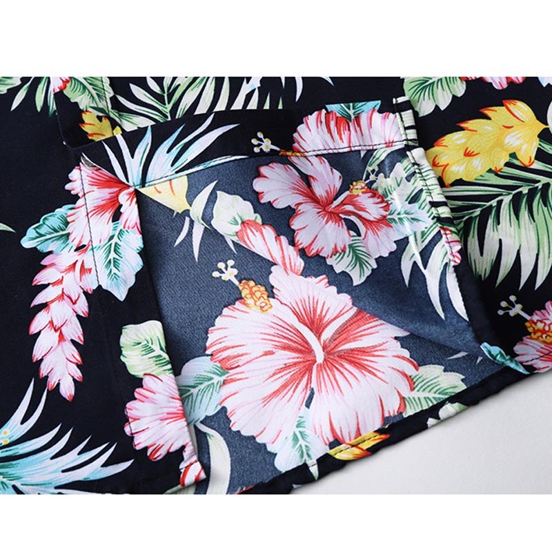 Zomerbloemen heren strand hawaii overhemd tropisch katoenen overhemd met korte mouwen heren casual overhemden met knopen