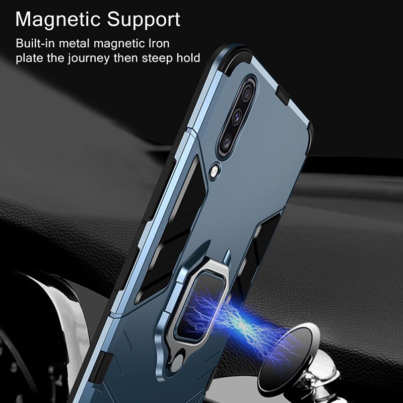 Armor Case voor Samsung Galaxy A30s Case Magnetische Ring Kickstand Heavy Duty Bumper Case voor Samsung A50 EEN 50 EEN 30S A50S A30 Case