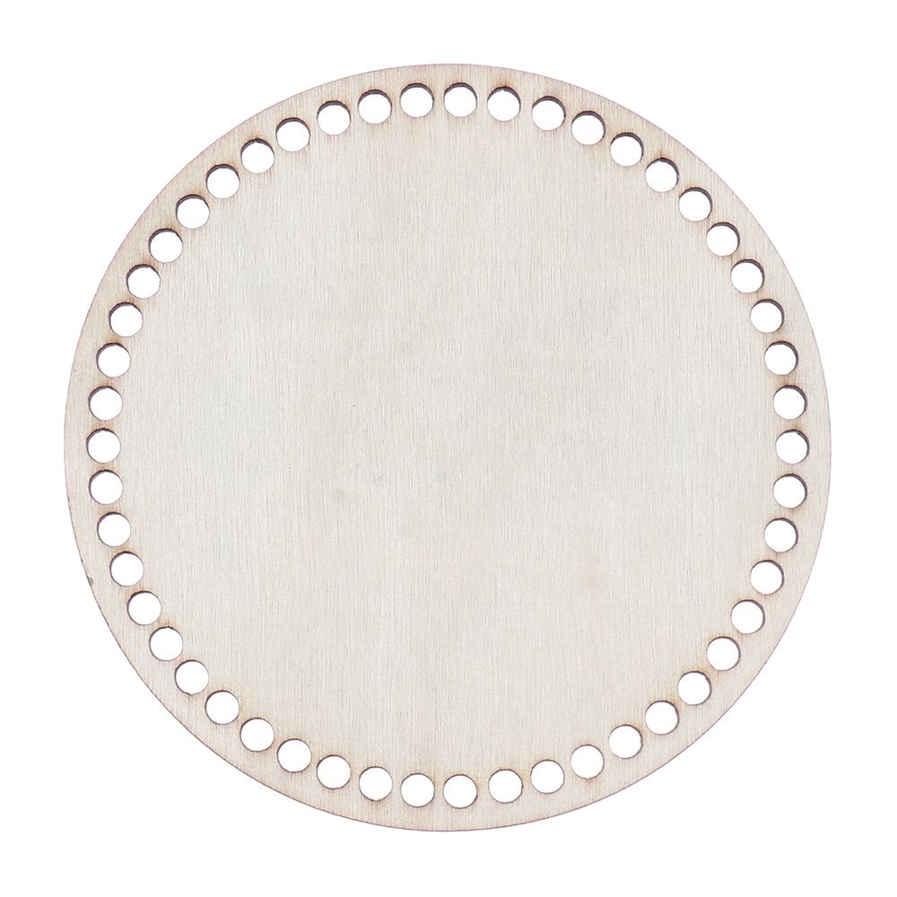 2Pcs/set Natural Wooden Basket Bottom Crochet Basket Bottom Embroidery Floss Organizer Hollow Crochet Basket Base DIY Craft: 10cm Round