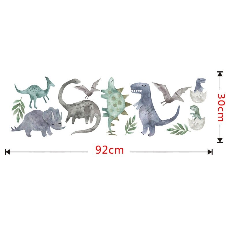 Tofok söt dinosaurie väggdekal för barnrum sovrum vardagsrum heminredning tecknad diy väggmålning konst dekaler tapeter: Färgglad dinosaurie