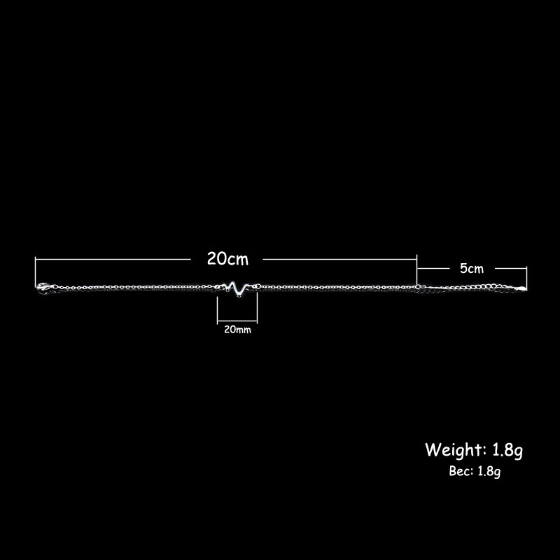 Sexy Beach Lightning Pendant Anklet 925 Sterling Silver Simple Waves Anklets Bracelets For Women Foot Chain Jewelry