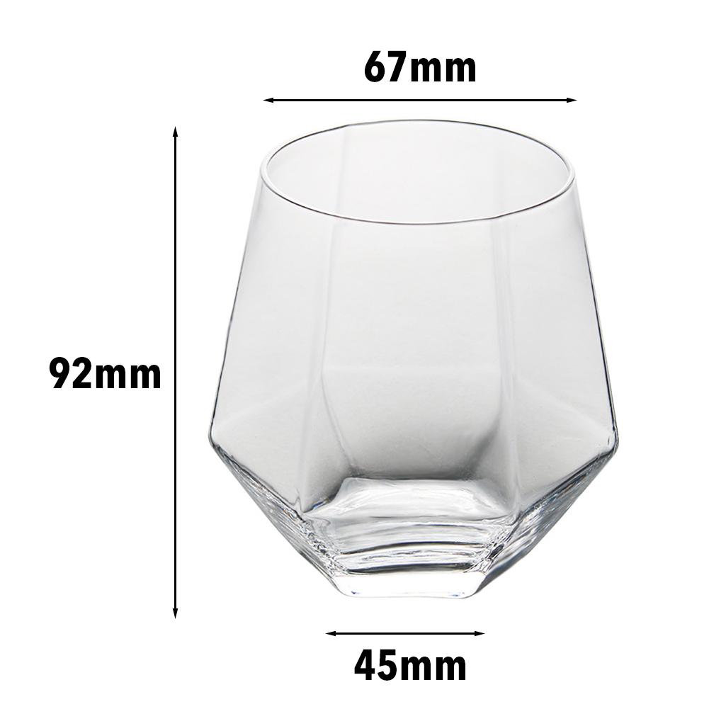 Glaskopp geometrisk whiskyglas genomskinlig hushållsfruktjuice cocktail glas ishall dricka snabbt