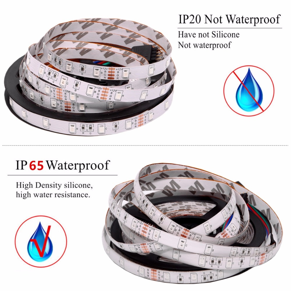 Rgb Led Strip Waterdicht 2835 5M 10M DC12V Fita Led Light Strip Neon Led 12V Flexibele Tape ledstrip Met Controller En Adapter