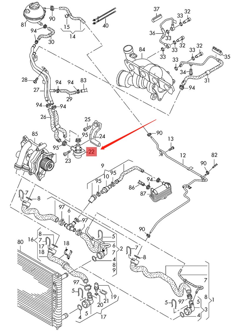 Additional water pump 1K0 965 561J for v w Touran Tiguan Skoda Langyi Passat Sagitar