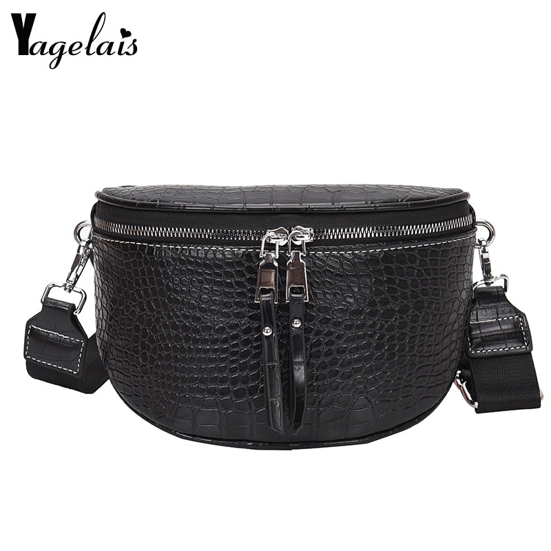 Casual Taille Tas Voor Vrouwen Alligator Leather Phone Pouch Borst Packs Dames Brede Band Riem Tas Vrouwelijke Kleine Crossbody Flap