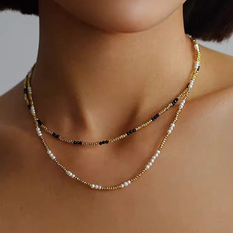 Cadena de cuentas de Color dorado hecha a mano bohemia, collares de , colgante de perlas, joyería para vacaciones en la playa para mujer, accesorios N0374