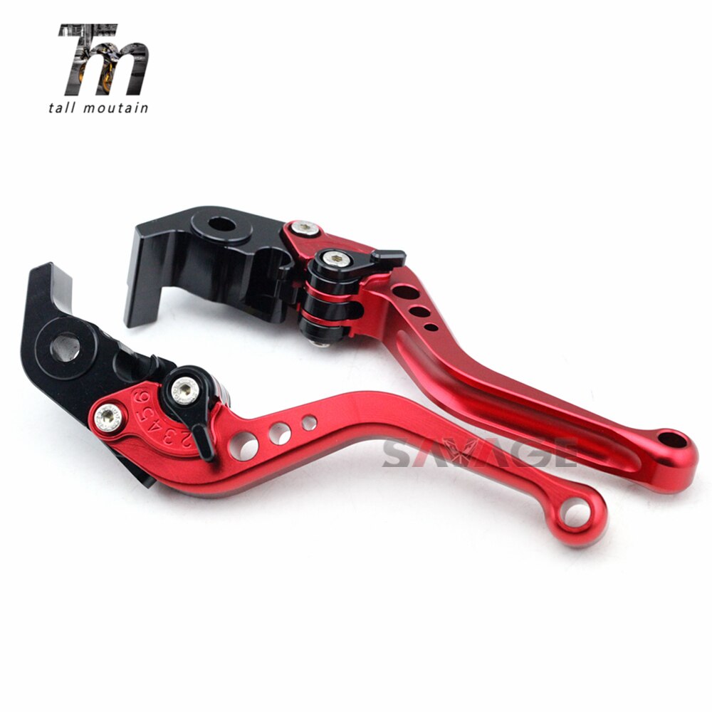 Korte/lange remkoppelingshendels voor yamaha  fz 16 fz-s 150 motoraccessoires, verstelbaar cnc: Korte rode