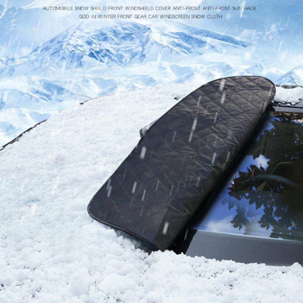 Car Windscreen Cover Anti Snow Frost Ice Windshield Dust Protector Heat Sun Shade Ice Large Snow Dust Protector&reflective Strip