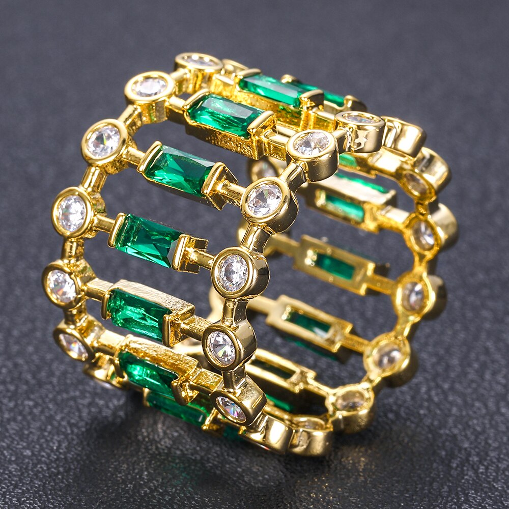 Janekelly charm 3 kleuren bruids trouwringen sterling met bedel glanzend helder oostenrijks kristal dubai sieraden top