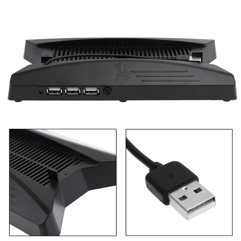Verticale standaard koelventilator met 3 usb-hubs voor  ps4 slanke of  ps4 pro consoles