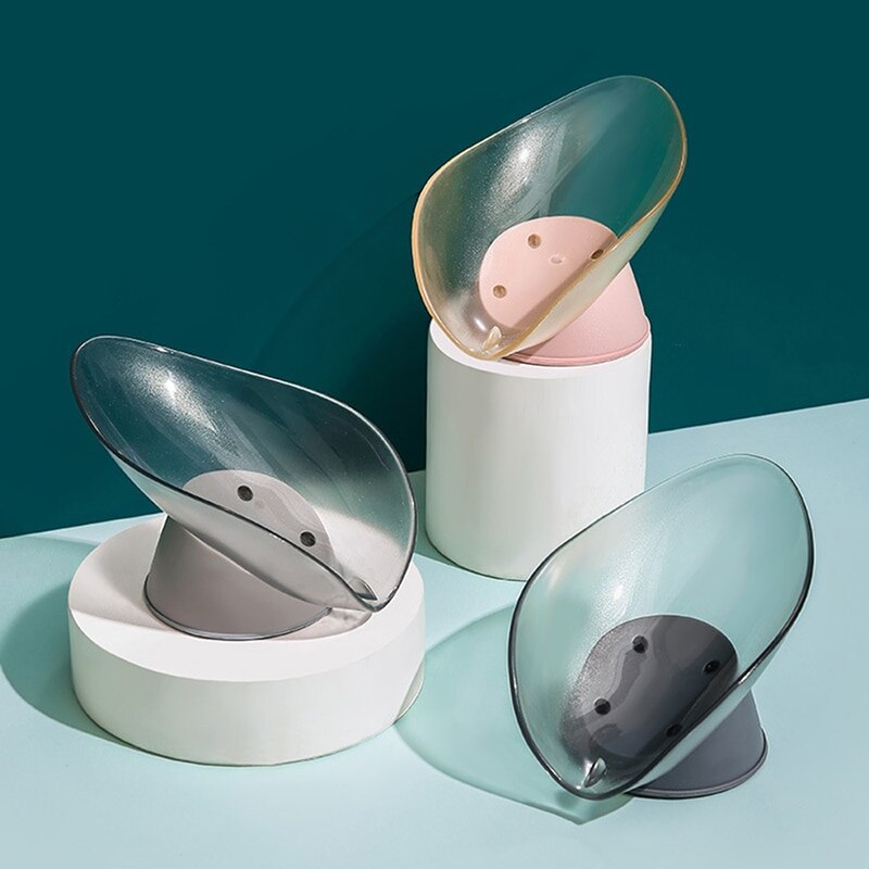 Self-Adhesive Soap Sponge Holder Drain Box Tilt Storage Drying Rack Dishes Bathroom Clean Finishing Tools Drying Boxes