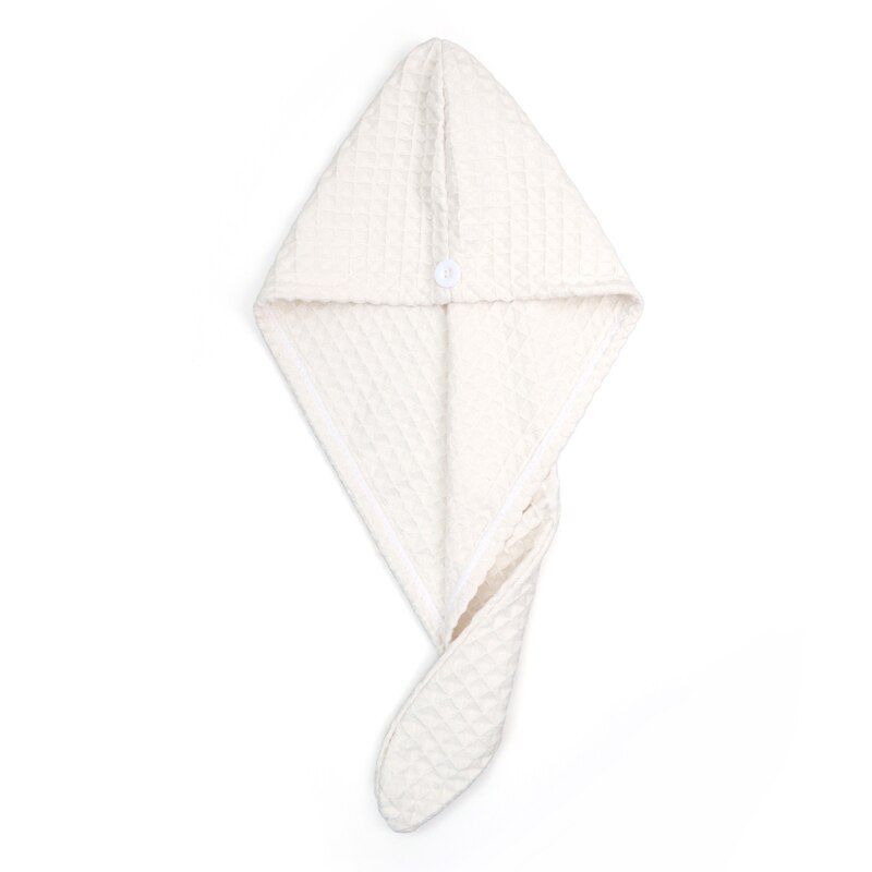 waffle fabric After Shower Hair Drying Wrap Towel Quick Dry Hat Cap Turban Head Bathing Tool Magic Microfiber Fast Dryer: White