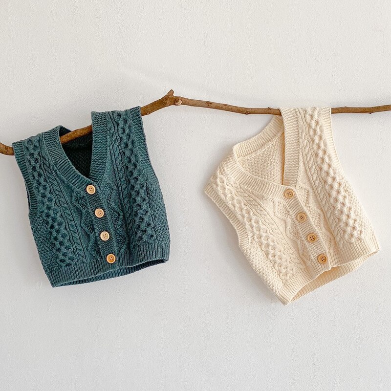 Lente Baby Kleding Effen Kleur Mouwloze Baby Boy Knit Vest Mode Schattige Baby Meisje Vest Jas