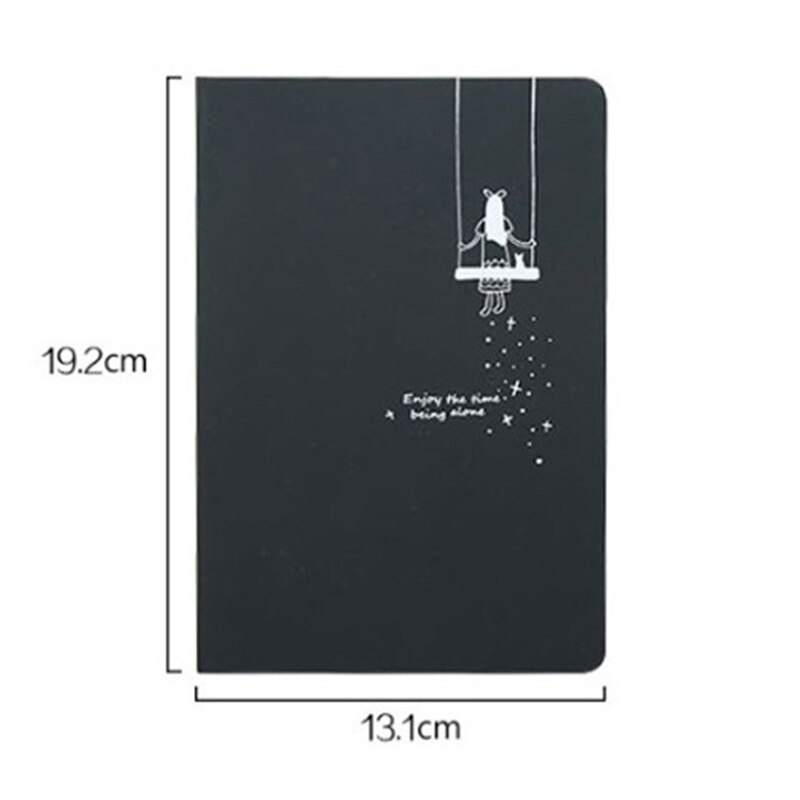 Black Card Notebook Diary DIY Blank Black Paper Sketch Book 96