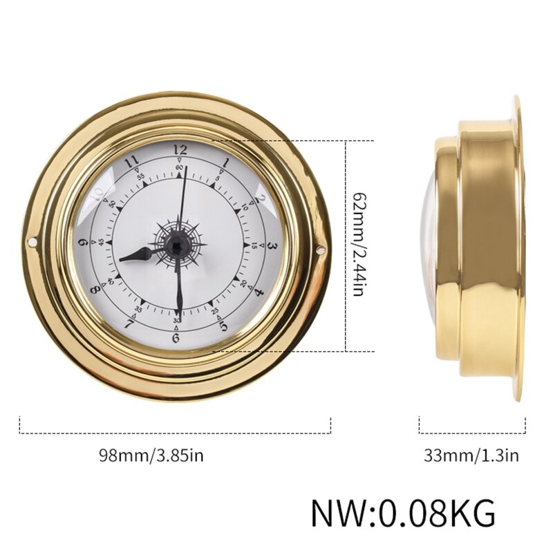 Ensemble de 4 pièces thermomètre hygromètre baromètre, horloge coque en cuivre Zirconium Marine pour Station météo, M5TF