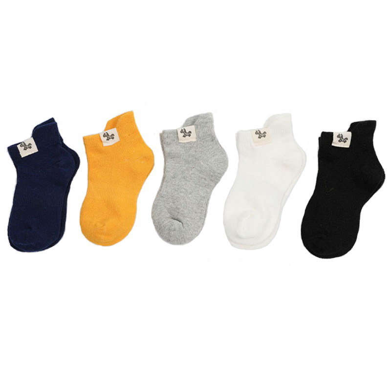 10 stück = 5 Paare freundlicher Weiche Baumwolle Socken Frühling &Ampere; Herbst Mädchen Kurze Socken Mit Jungen Socken 1-10 jahr Schule Sport freundlicher Socken