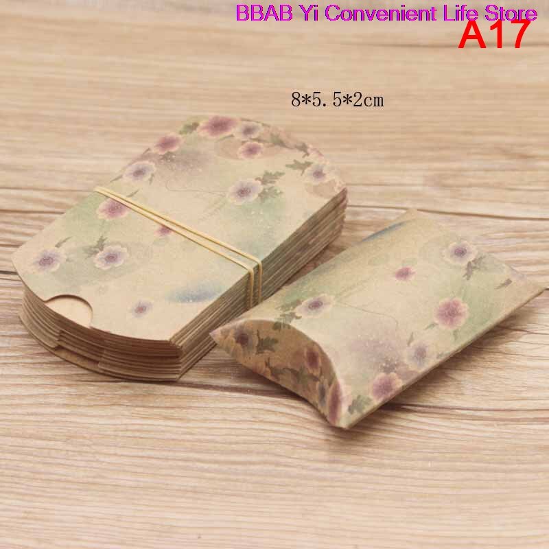 Caja de papel Kraft en forma de almohada, 10 Uds.: A17