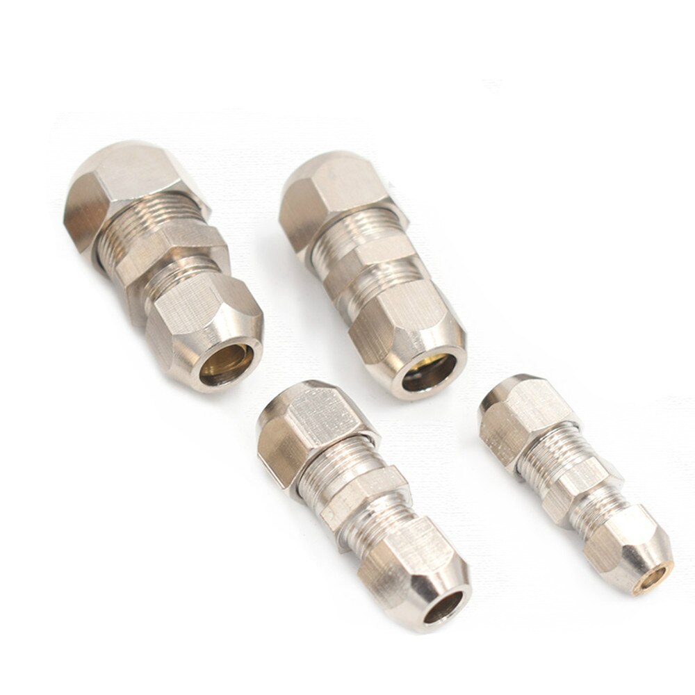 Knelbus buisfitting 4-16mm messing buis dubbele kaartset koperen verbindingen buismoer borging dubbel recht