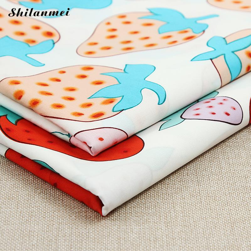 Drap de lit en coton peint à fraises | Robe en coton à coudre, motif Floral, Patchwork, fait à la main, bricolage, 1.42m * 2m