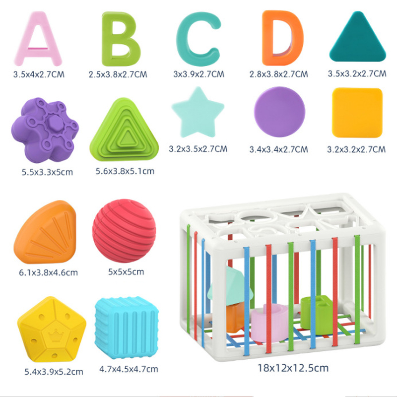 Children&#39;s Toys Baby Early Childhood Education Enlightenment Color Cognitive Hand Sensory Training Toy Rainbow Sessele: Cuboid