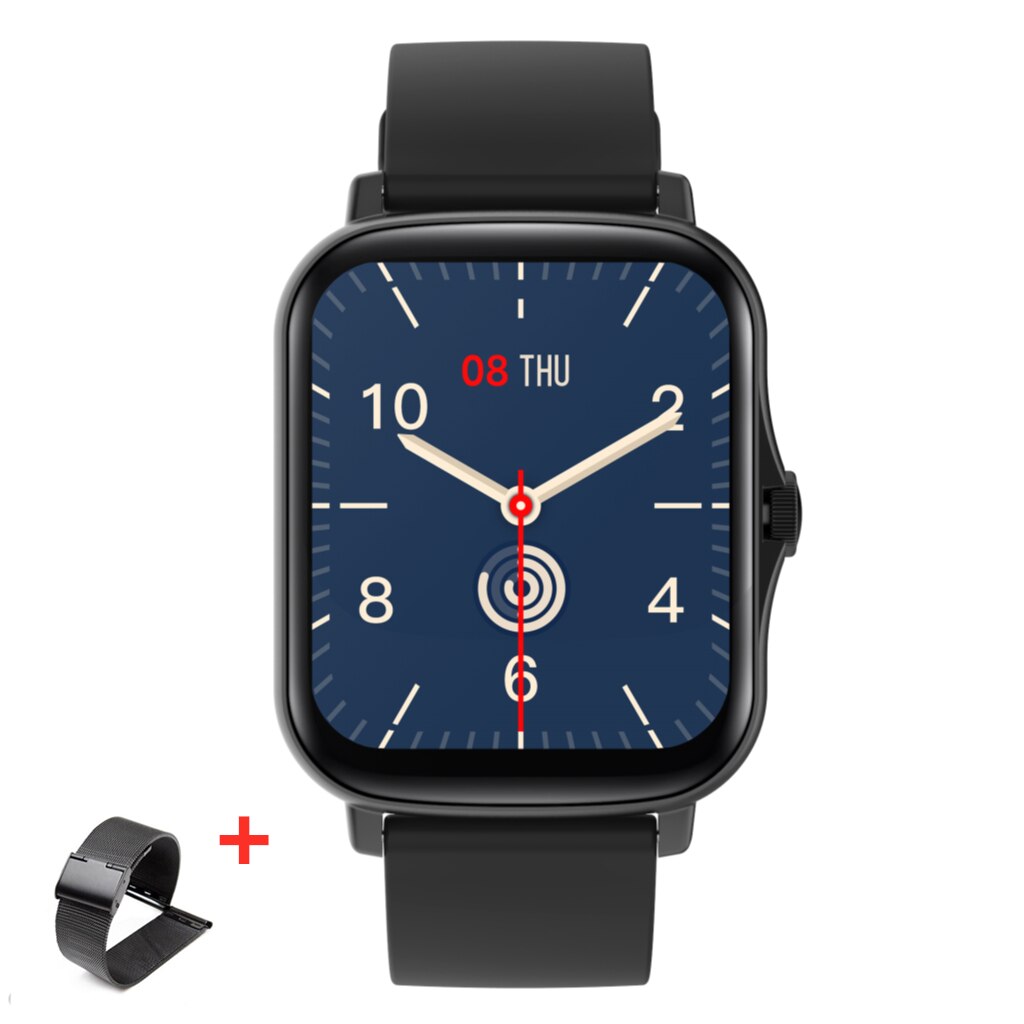 Y22 Smart Watch 1.72 Inch IPS 320*385 45 Days Long Standby Heart Rate Blood Pressure Monitoring Smart Wristband Multi-sport Mode: and black steel