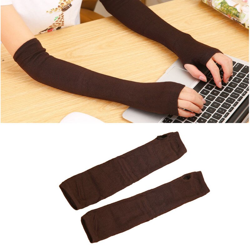 Mitaines tricotées sans doigts, 1 paire, mitaines longues, automne hiver, gants plus chauds, extensibles, unisexe, Crochet, demi-doigt
