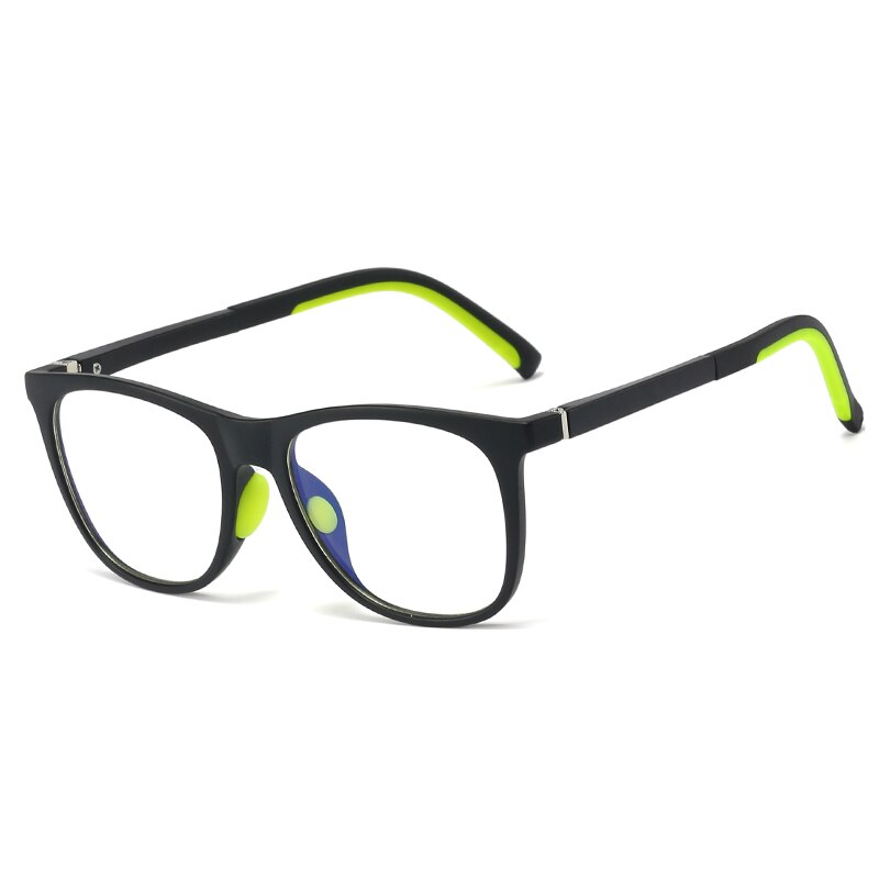 Moda per Bambini anti-blu luce di Titanio di Plastica Montature per Occhiali Ultralight TR90 Uomini Donne ottico Occhiali computer: C6 opaco nero