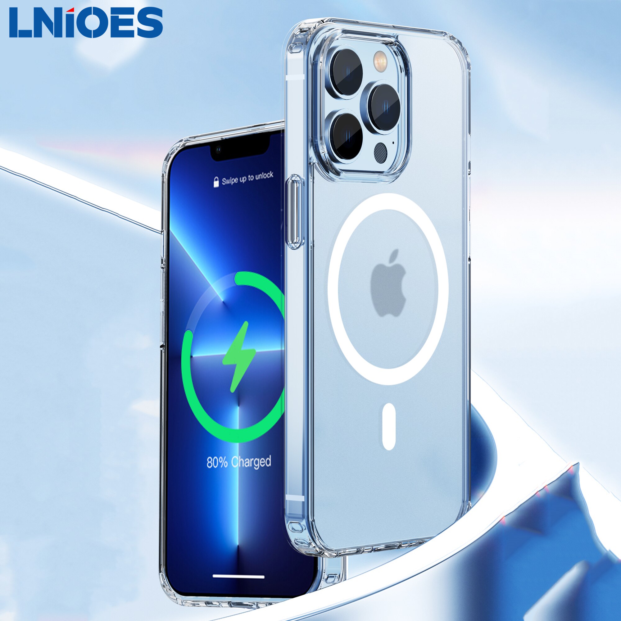 Lnioes Voor Iphone 13 Magnetic Case 13 Pro Clear Thin Tpu Pc Matte Doorschijnende Opladen Case Cover Voor Iphone 13 pro Max Case