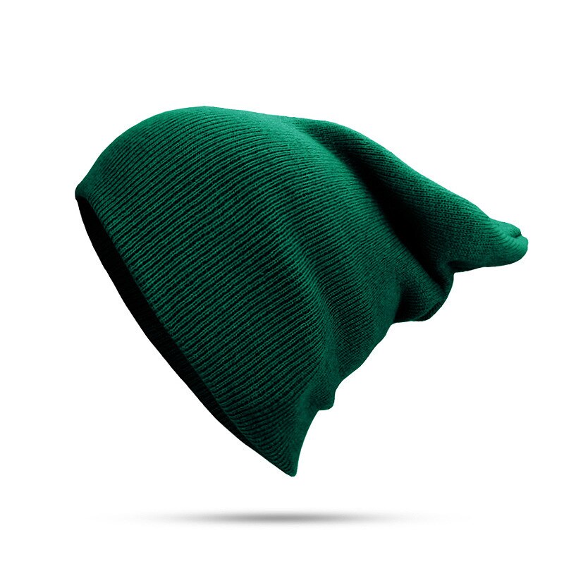 Gorro de esquí liso con puños para hombre y mujer, gorro de esquí liso cálido para invierno, gorro de punto elástico suave con Calavera, Unisex: green