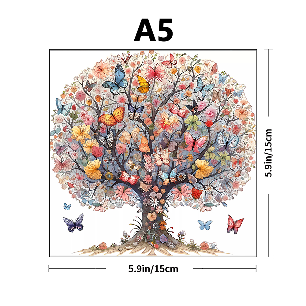 Albero della vita - Puzzle in legno, forma irregolare, estremamente difficile da assemblare giocattolo, regalo per la decorazione della casa, giocattolo interessante per adulti,: BIANCO